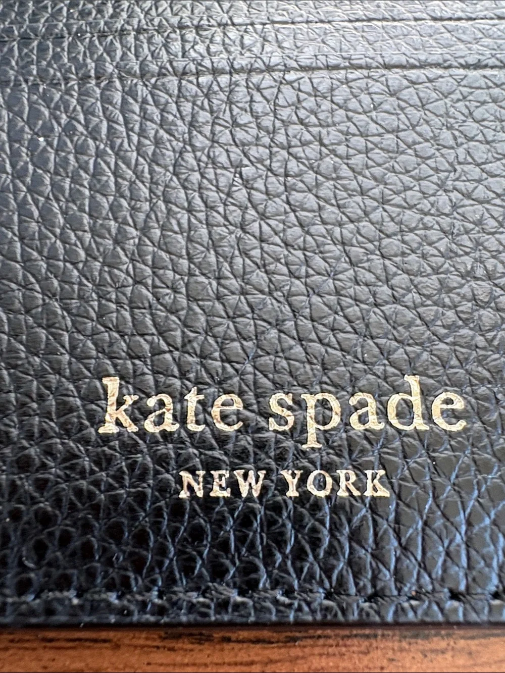 Kate spade New York Black Pebbled Leather Card Holder